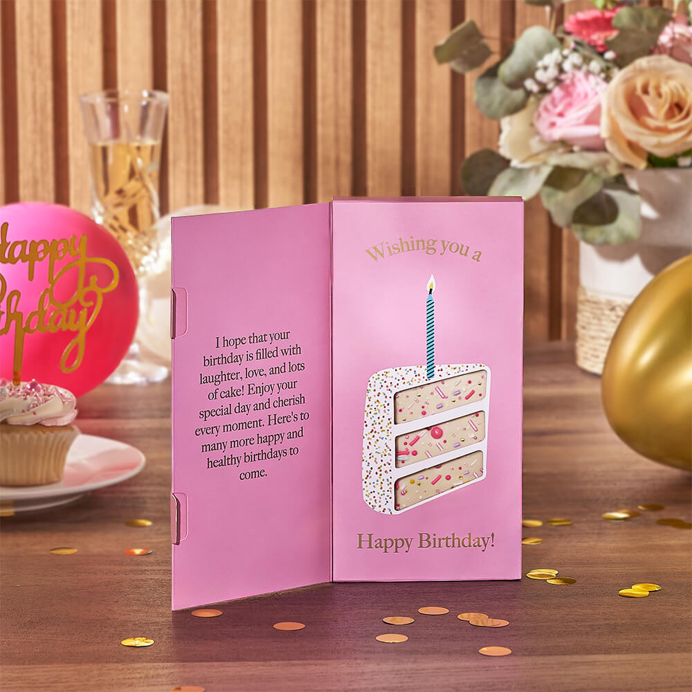 Birthday White Chocolate and Tea Tray – how the gift is presented