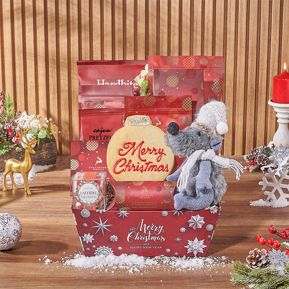 Christmas Hardbite Snack Gift Basket – how the gift is presented