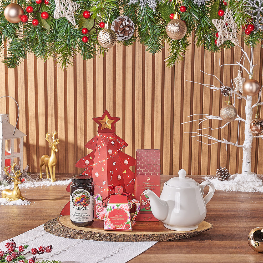 Christmas Tea Pot and Truffles Gift – how the gift is presented