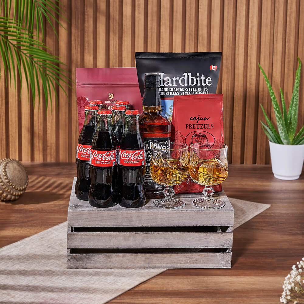 Grey Wooden Whiskey Gift Crate – how the gift is presented