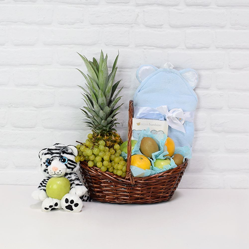 Baby Gift Basket with Fruit – how the gift is presented