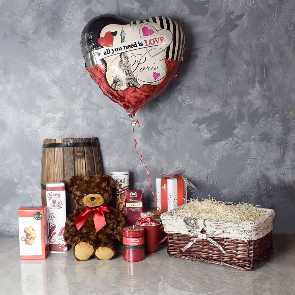 Romantic Chocolate Truffle Gift Basket – how the gift is presented