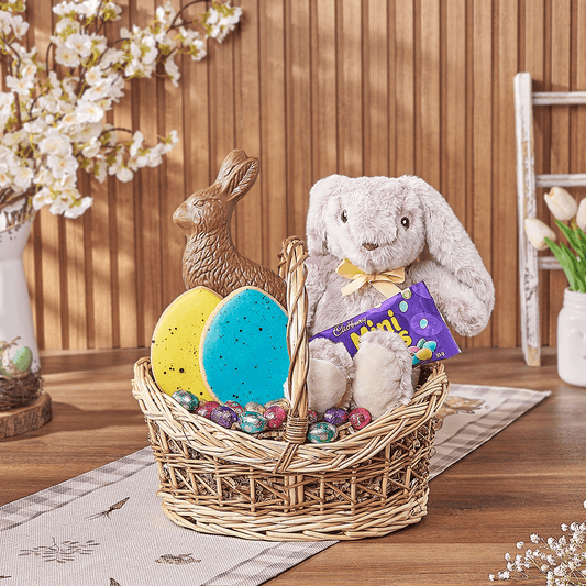 Easter Bunny Chocolate Treat Basket, plush gift, plush, chocolate gift, chocolate, easter gift, easter, Washington delivery