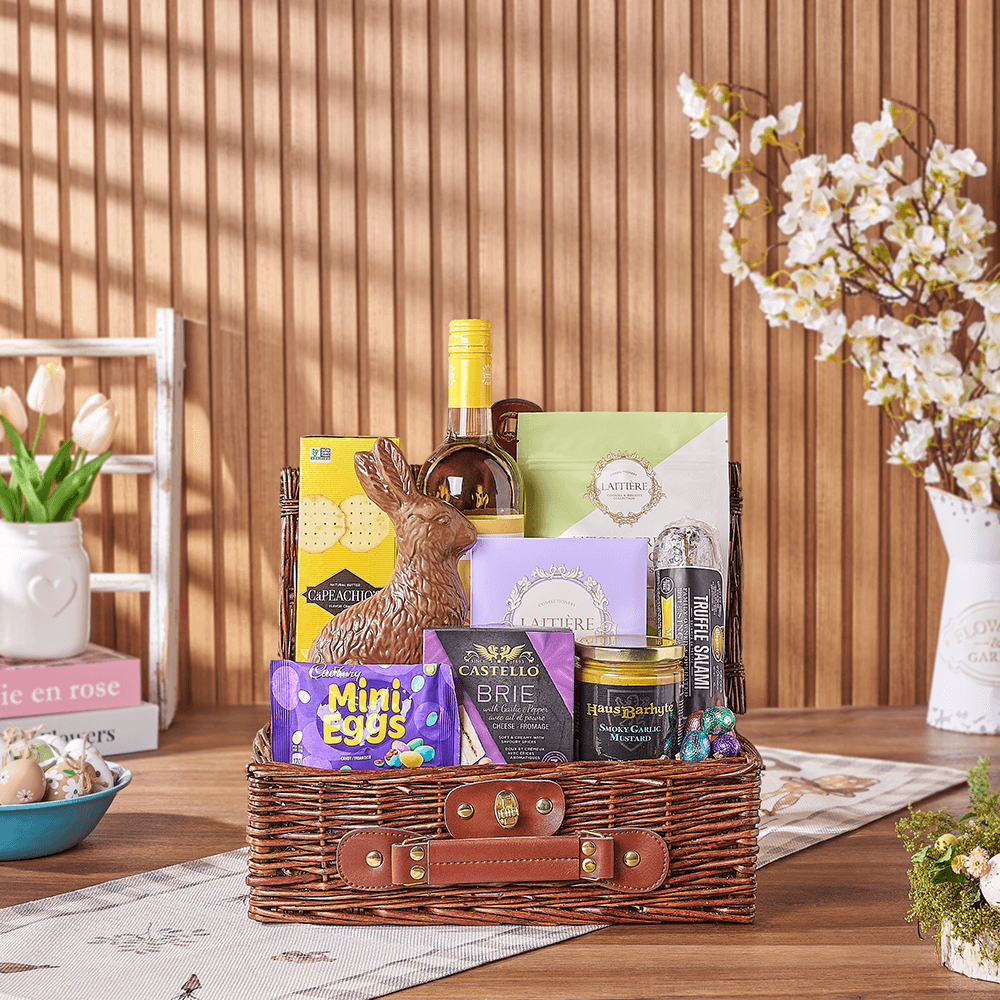 Easter Wine Basket Gift – how the gift is presented