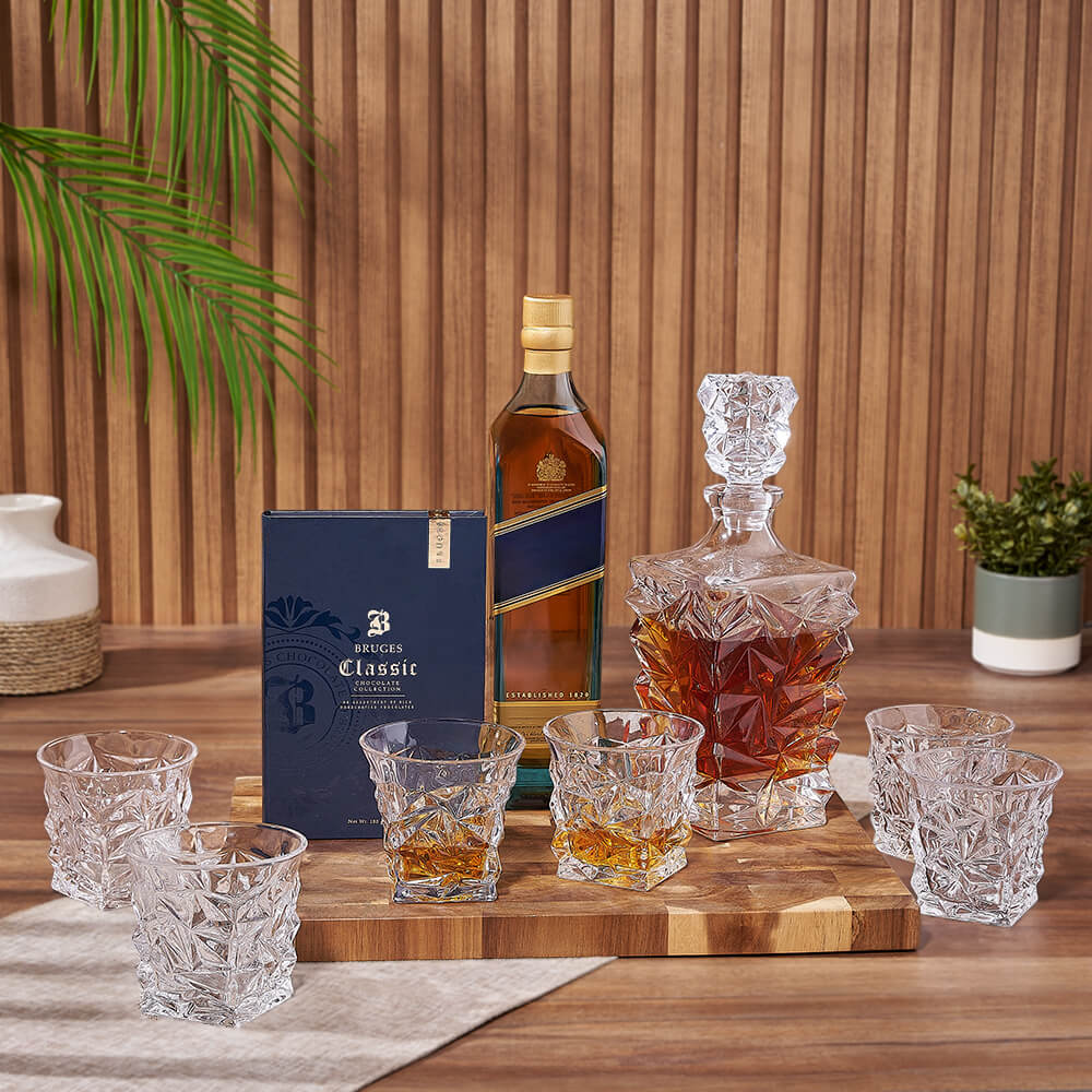 Liquor and Chocolate Gift Basket – how the gift is presented