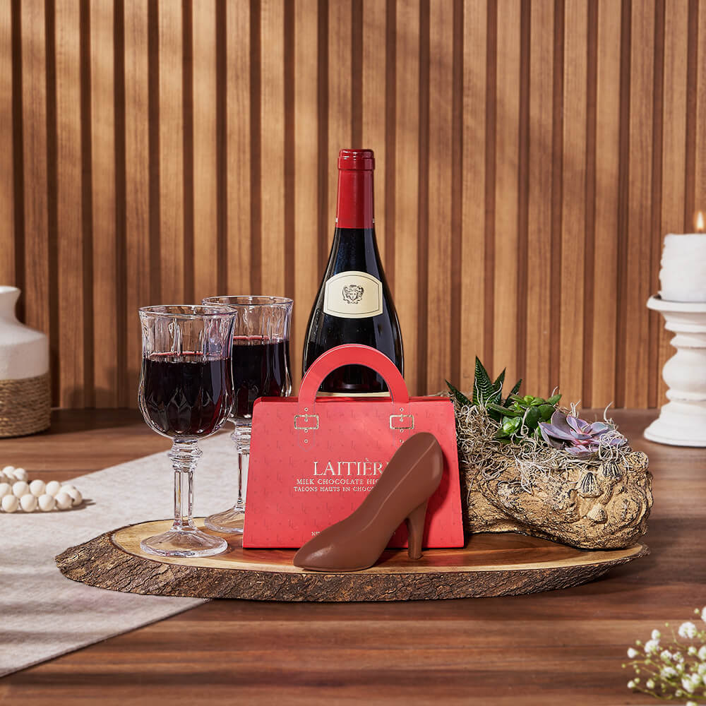 Succulent Planter Wine Gift – how the gift is presented