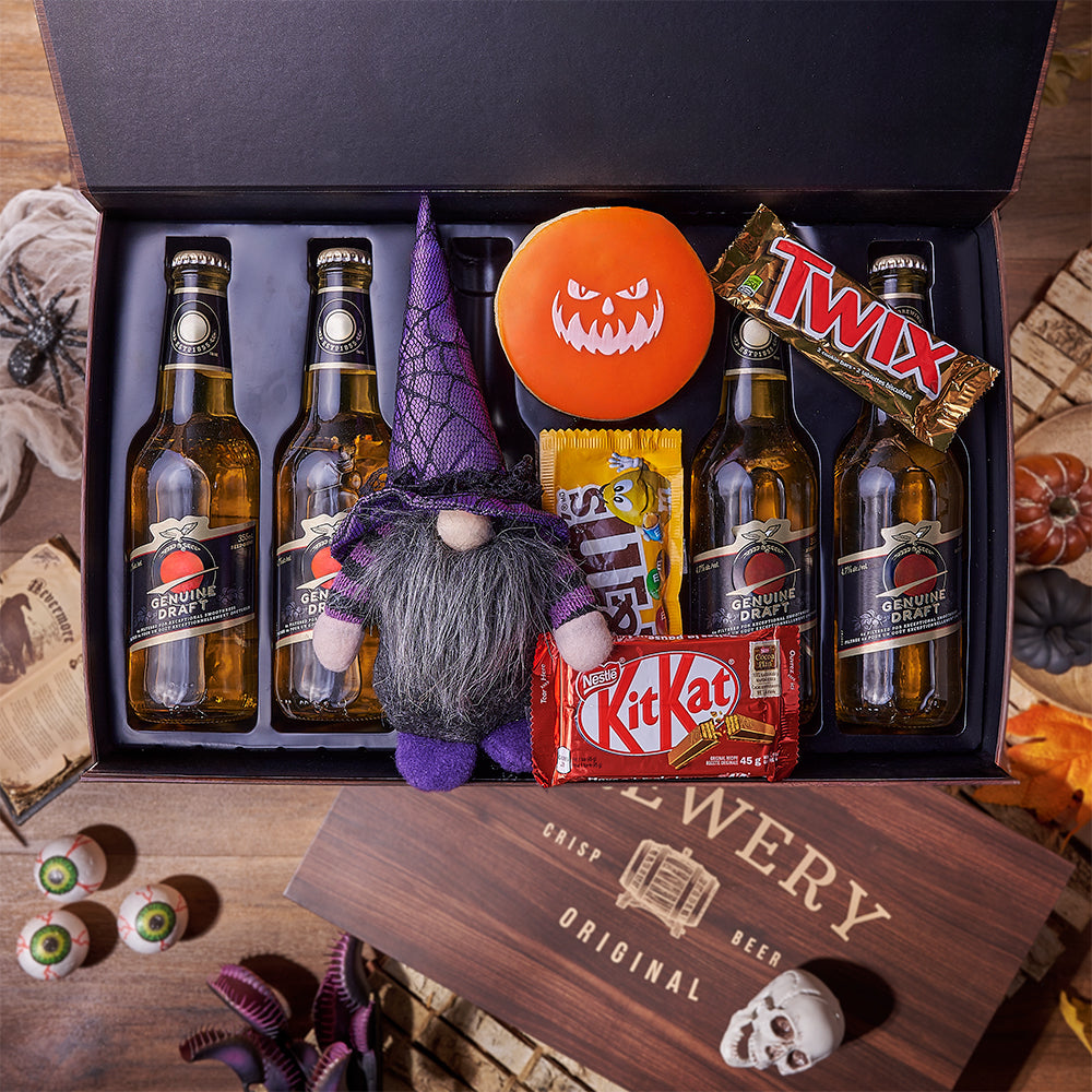 Halloween Beer Basket – how the gift is presented