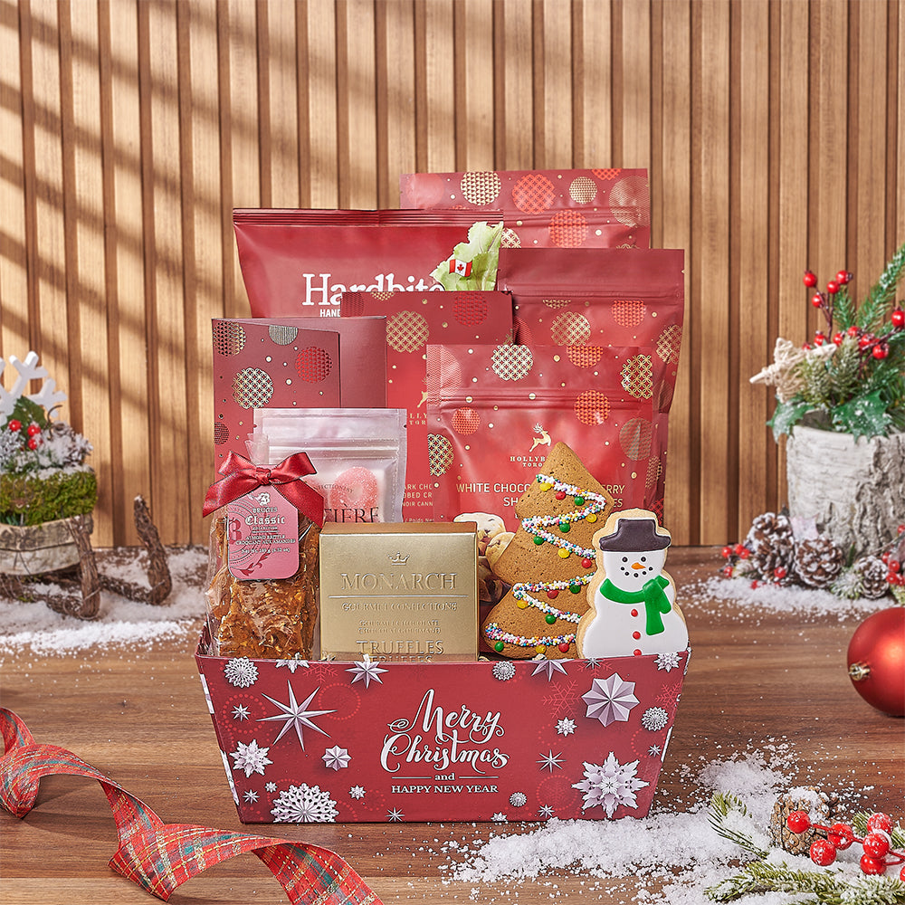 Christmas Artisan Chocolate Gift Basket – how the gift is presented