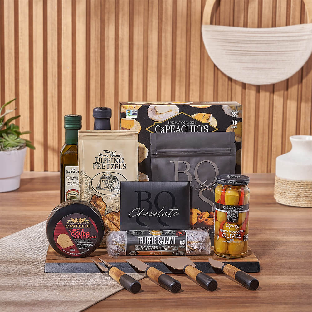 Specialty Cheese and Charcuterie Tools – how the gift is presented