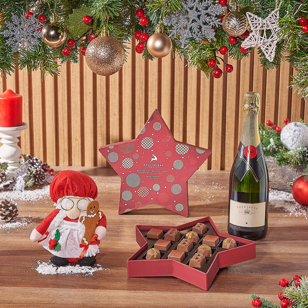 Sparkling Wine Truffle Holiday Box – how the gift is presented