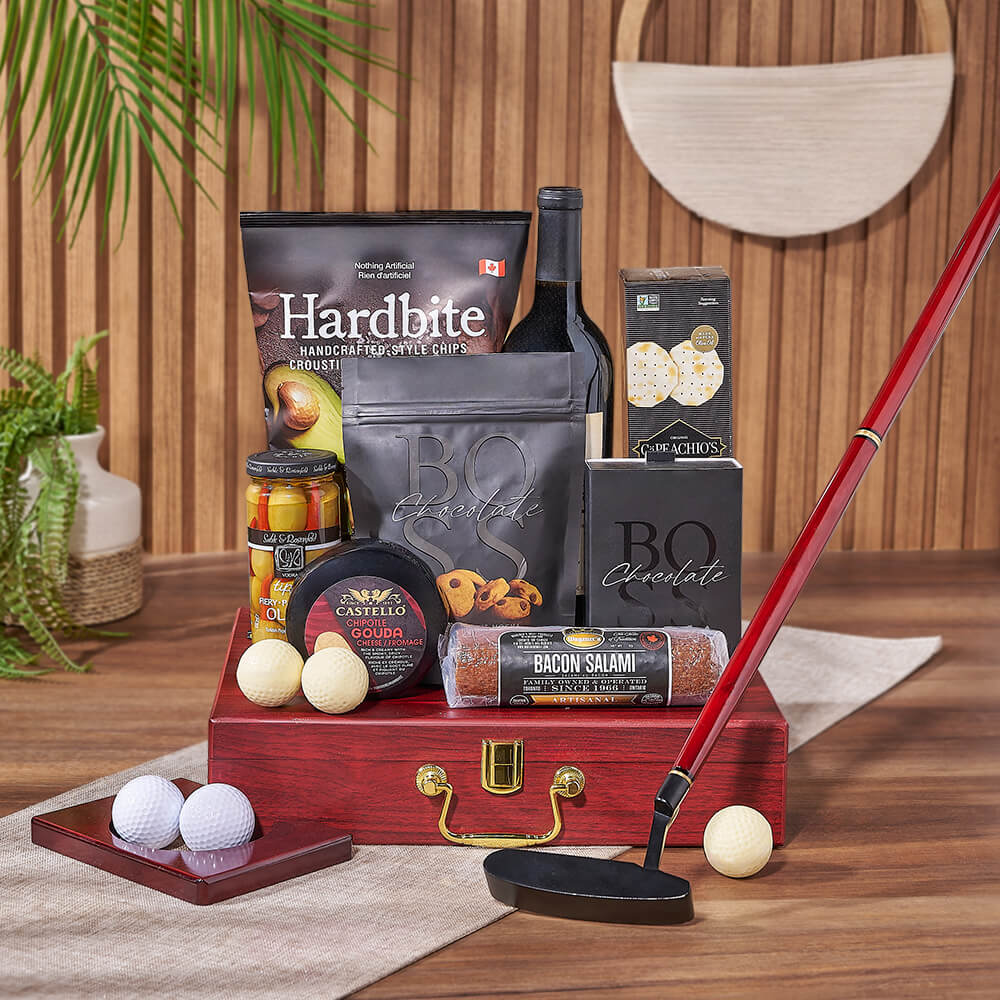 Executive Wine and Putting Gift Set – how the gift is presented