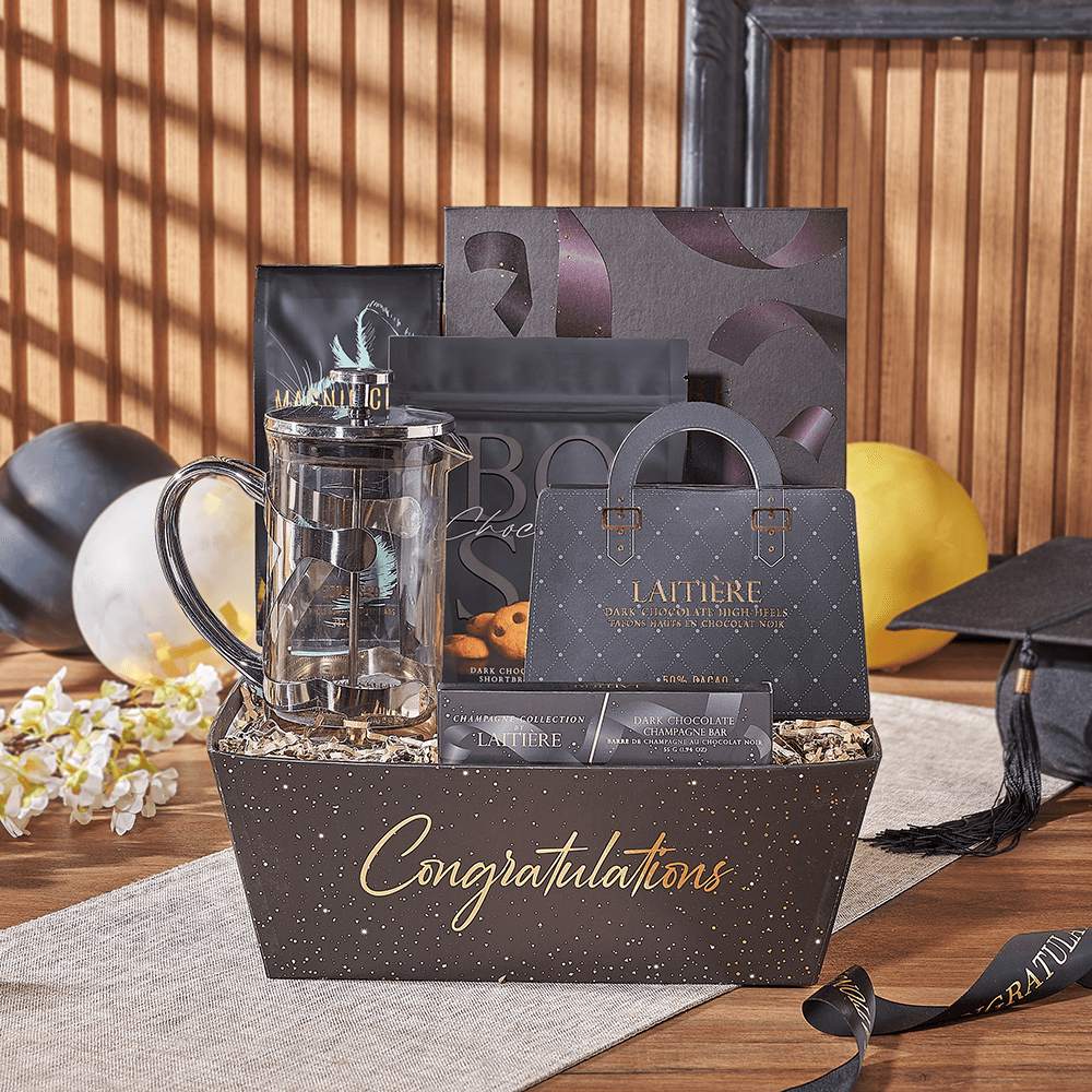 Chocolate and Coffee Gift for Graduation – how the gift is presented