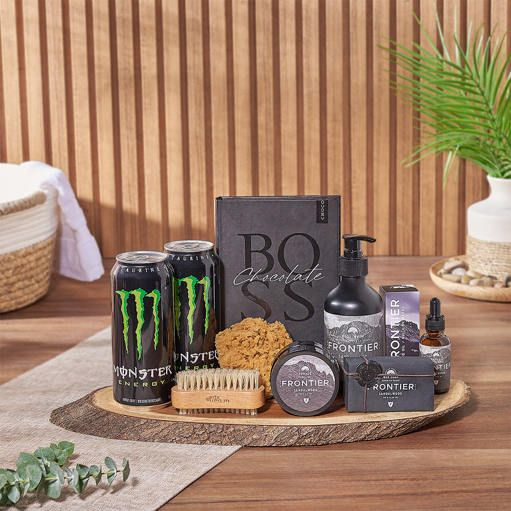 Sandalwood Spa and Energy Gift Basket – how the gift is presented