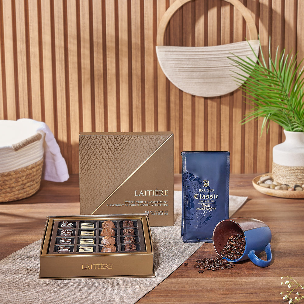 Rich Coffee & Truffle Gift Set, coffee gift, coffee, chocolate, mug, Vermont Delivery Rich Coffee & Truffle Gift Set, coffee gift, coffee, chocolate, mug, Vermont Delivery