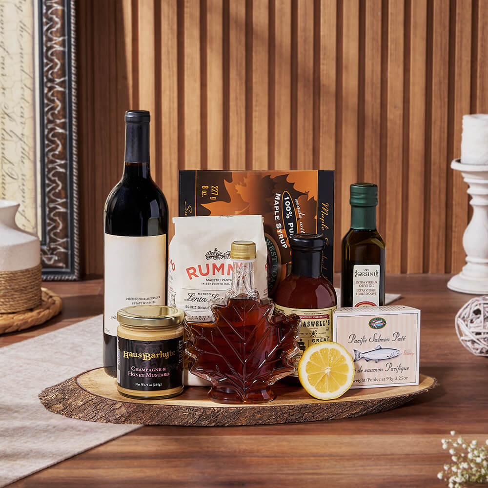 Oval Live Edge Wine Gift Set – how the gift is presented