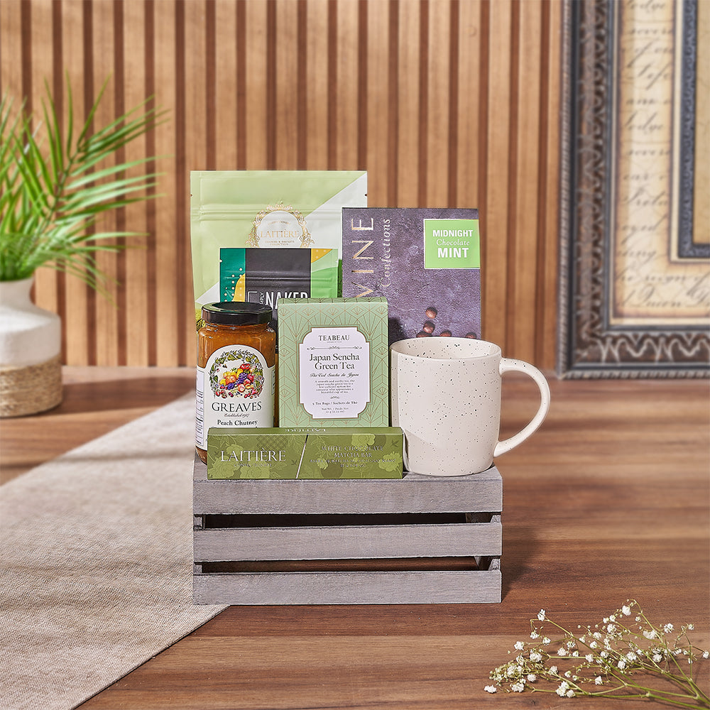 Snacks for Teatime Gift Crate from Vermont Baskets - Vermont Delivery
