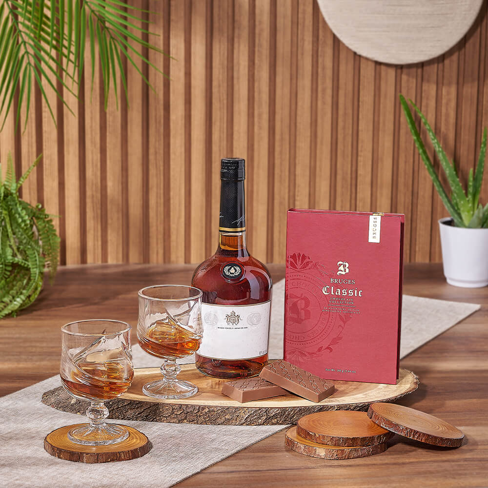 Vodka with Assorted Milk Chocolates Basket – how the gift is presented