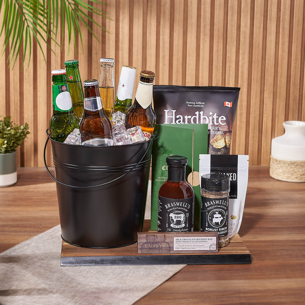 Artisanal Chocolate and Beer Gift Bucket – how the gift is presented