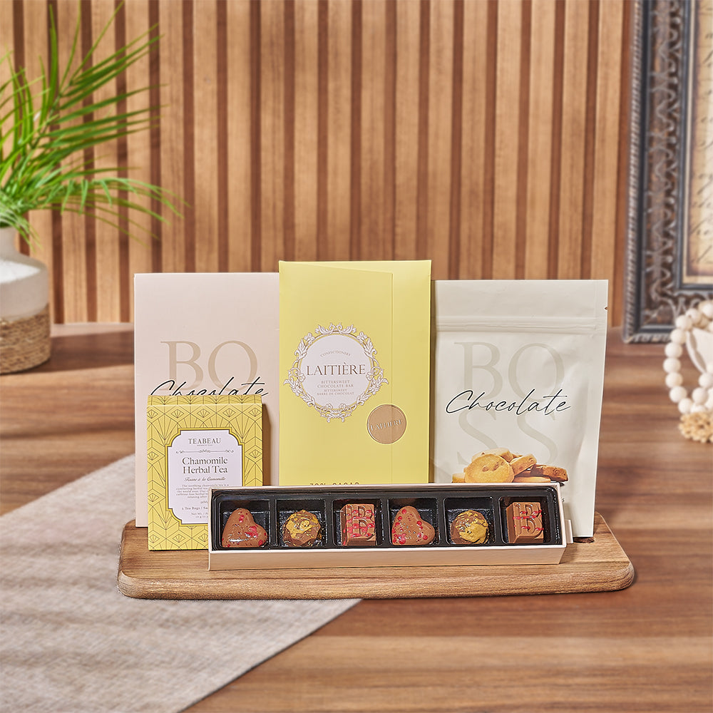 Herbal Tea and Chocolate Gift Box – how the gift is presented