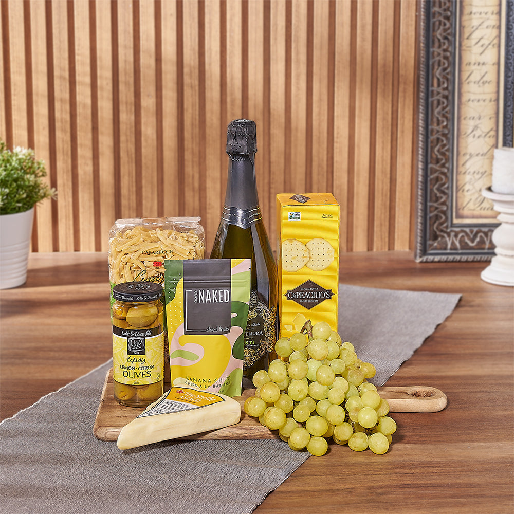Kosher Sparkling Wine Gift Basket, Vermont – how the gift is presented