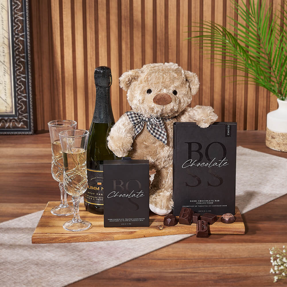 Uptown Champagne Gift Basket, champagne gift, champagne, sparkling wine gift, sparkling wine, chocolate gift, chocolate, Vermont Delivery Uptown Champagne Gift Basket, champagne gift, champagne, sparkling wine gift, sparkling wine, chocolate gift, chocolate, Vermont Delivery