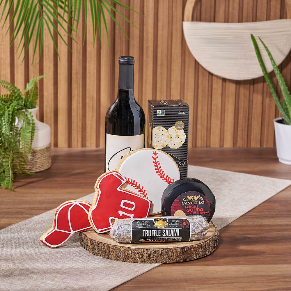 Wine Basket and Snack Board – how the gift is presented
