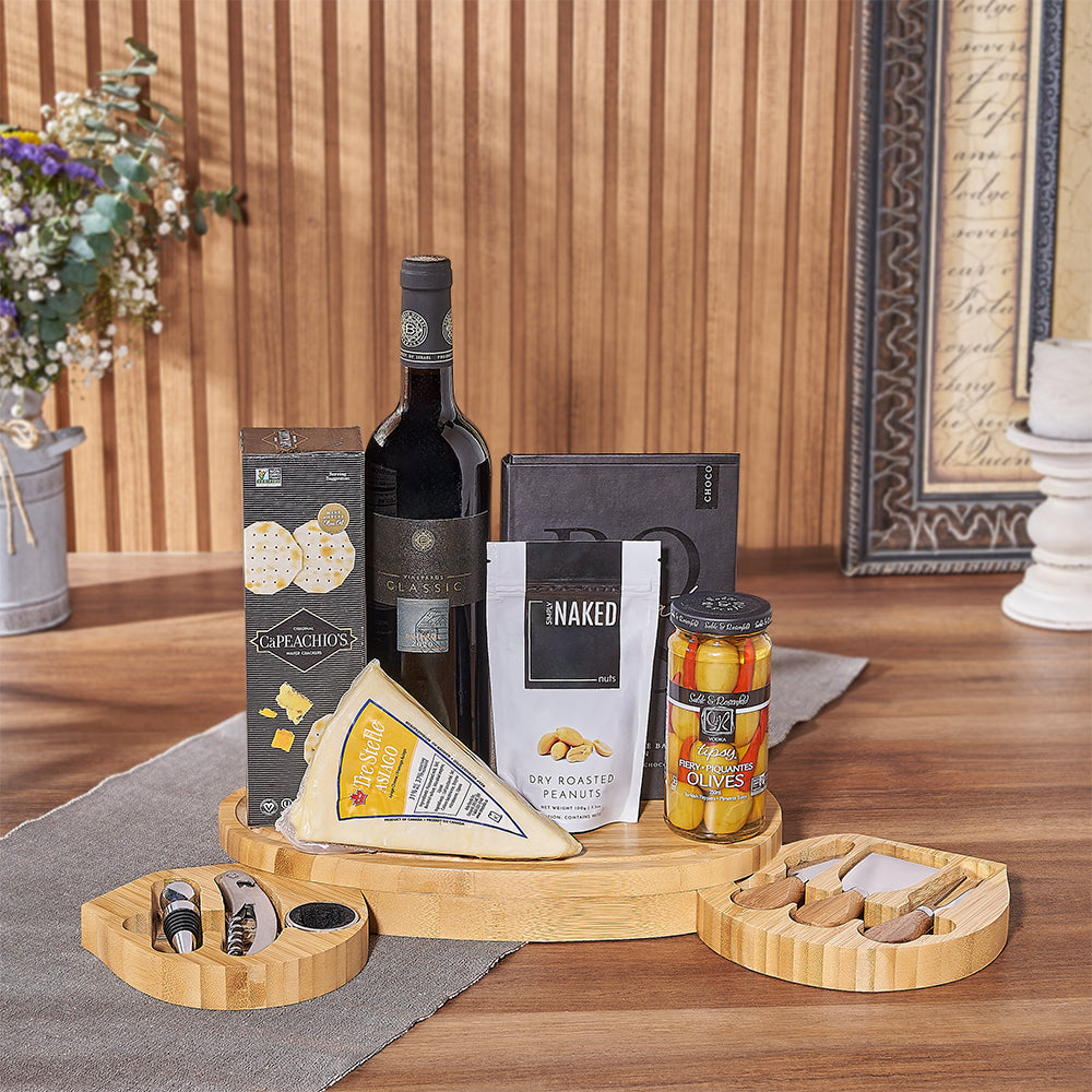 Kosher Wine with Artisan Cheese Gift – how the gift is presented