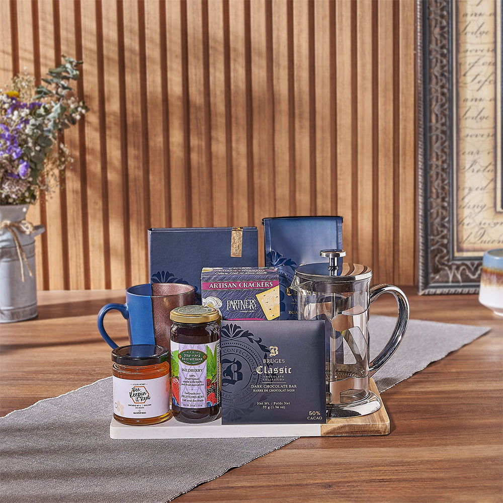 Chocolate and Coffee Mug Gift Basket – how the gift is presented