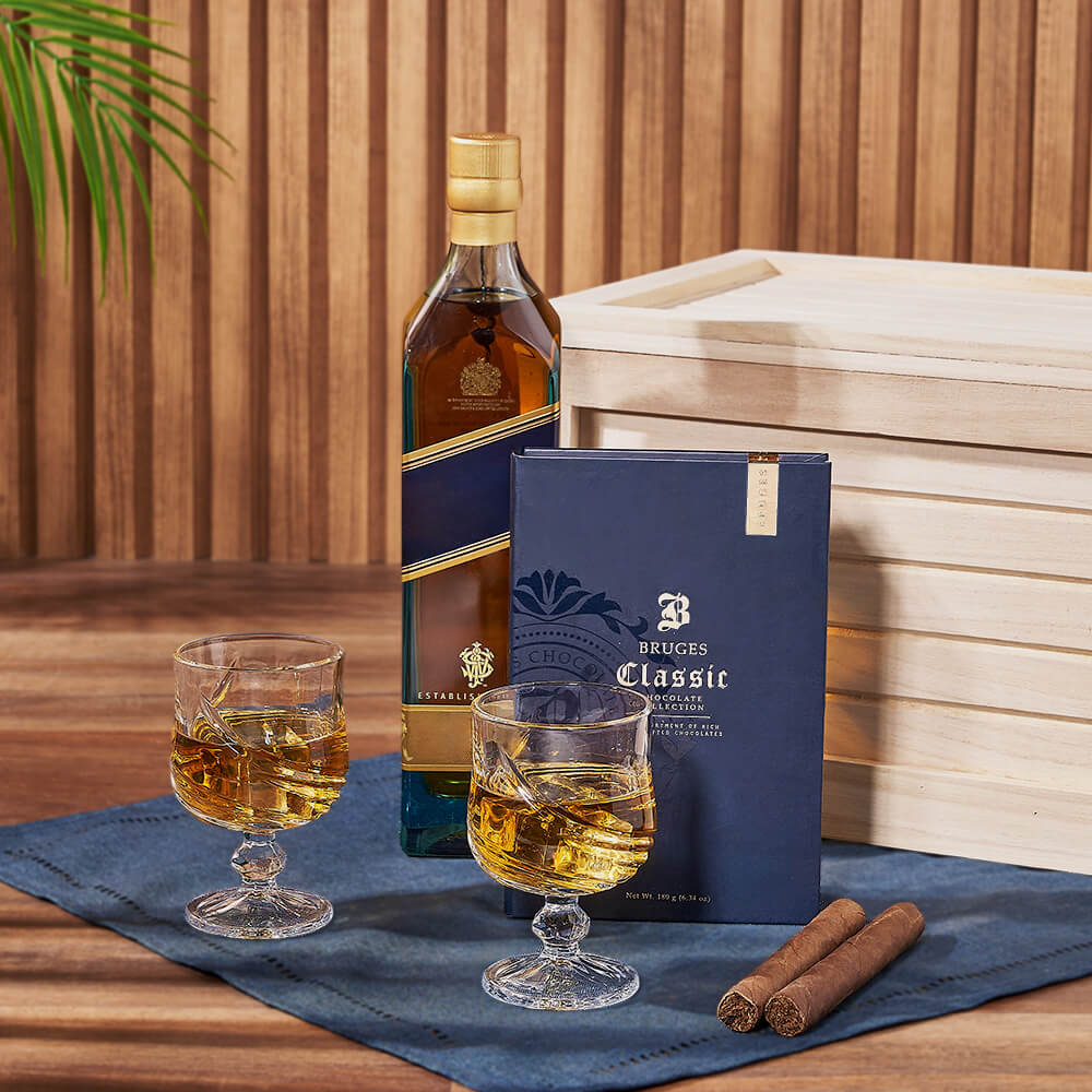 Liquor Gift Crate with Chocolates – how the gift is presented