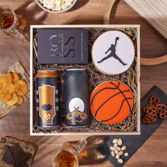 Basketball & Craft Beer Box, beer gift, beer, sports gift, sports, cookie gift, cookie, Vermont delivery