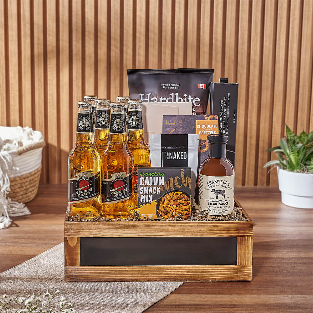 Six Bottles Beer and Chocolate Box – how the gift is presented