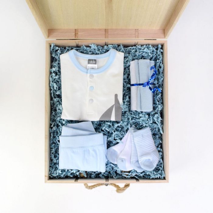 Boy’s Arrival Crate  - Baby Gift Basket - Vermont Baskets -  Vermont Delivery