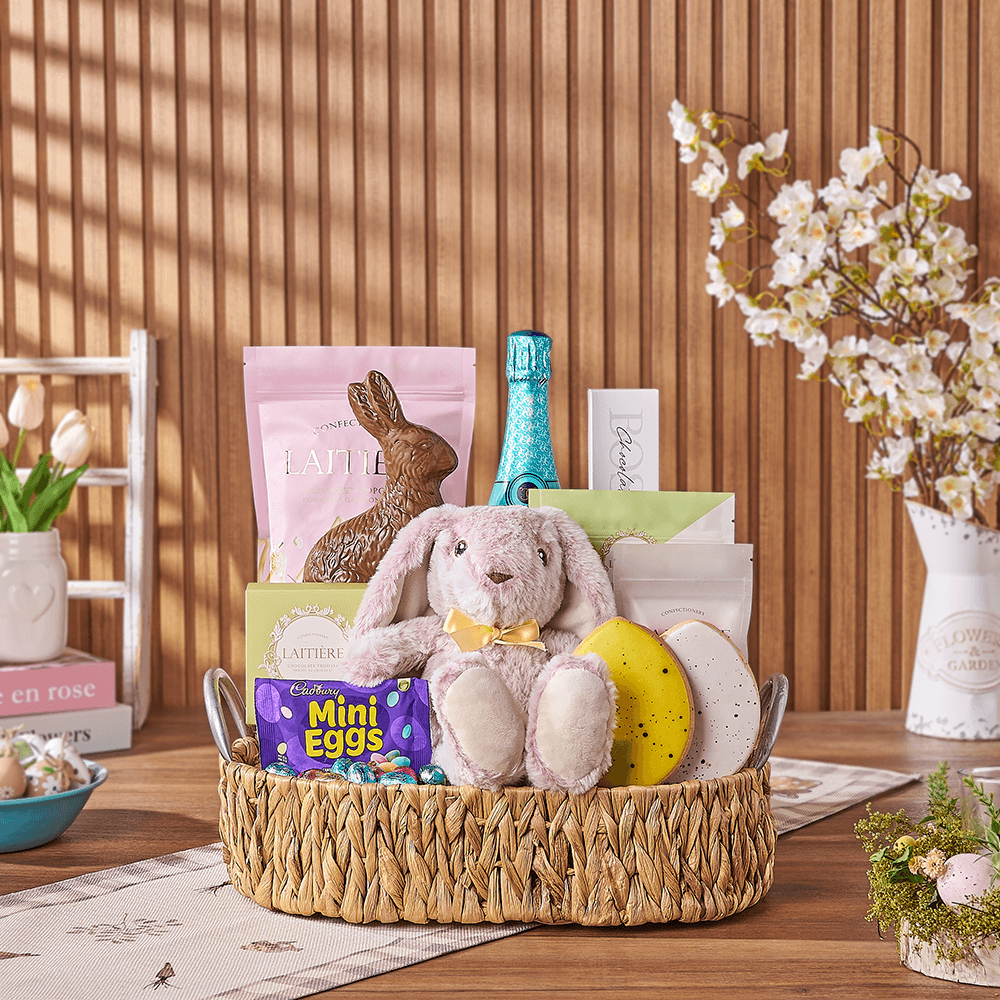 Bubbly Bunny Gift Set, sparkling wine gift, sparkling wine, champagne gift, champagne, chocolate gift, chocolate, easter gift, easter, Vermont delivery