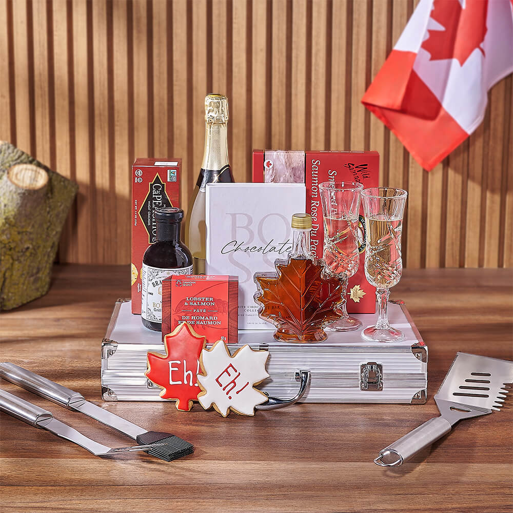 Canada Day Champagne Grilling Gift, champagne gift, champagne, sparkling wine gift, sparkling wine, canada day gift, canada day, grill gift, grill, Vermont delivery