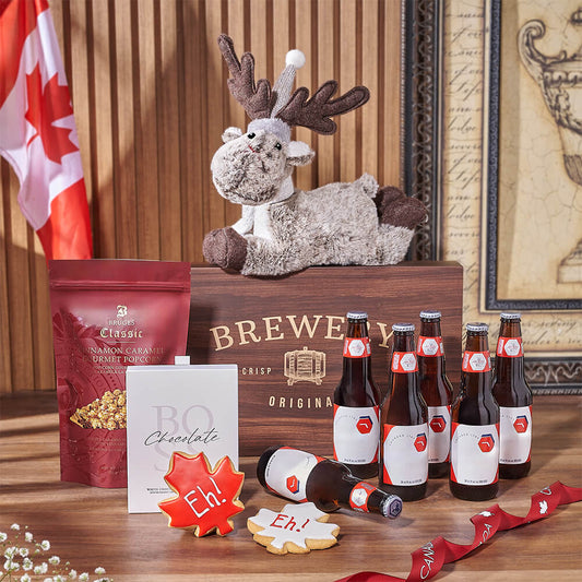 Canada Day Sweet Treat & Beer Gift, beer gift, beer, canada day gift, canada day, cookie gift, cookie, Vermont delivery