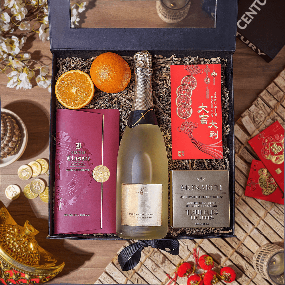 Champagne Chinese New Year Gift Box, chinese new year gift, chinese new year, lunar new year gift, lunar new year, champagne gift, champagne, sparkling wine gift, sparkling wine,Vermont  delivery