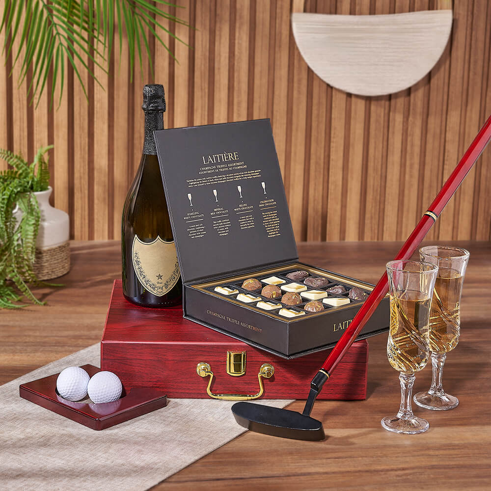 Champagne & Golf Practice Set from Vermont Baskets - Champagne Gift Basket - Vermont Delivery