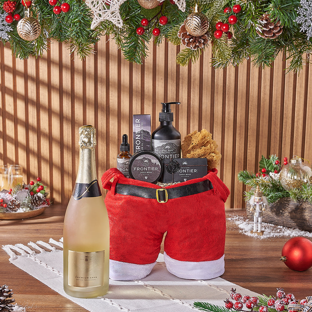 Sparkling Wine Holiday Spa Bag – how the gift is presented