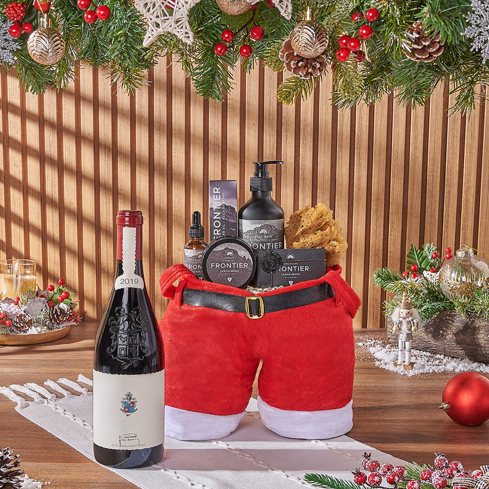 Christmas Sandalwood Spa and Wine Gift – how the gift is presented