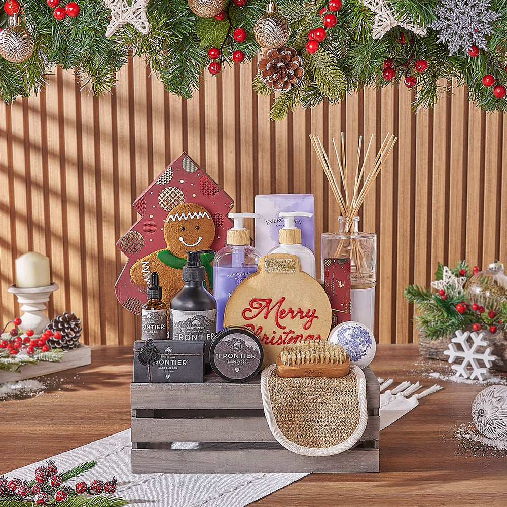 Holiday Chocolate and Spa Gift Crate – how the gift is presented