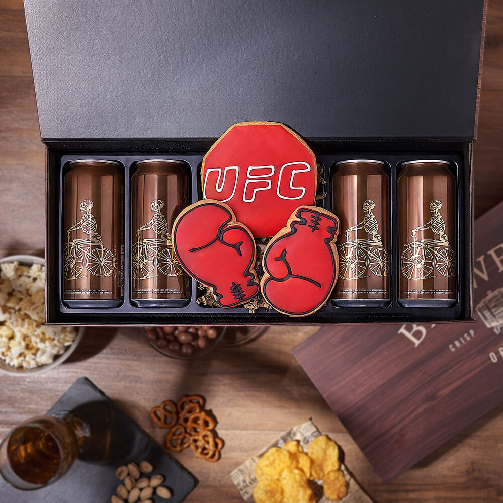 Beer Gift Box with Boxing Cookies – how the gift is presented