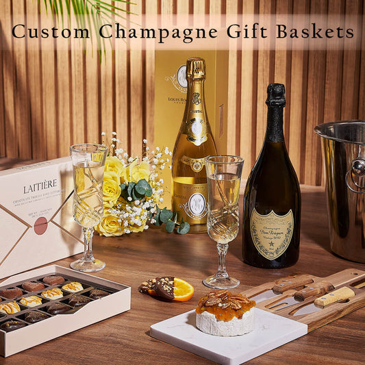 Custom Champagne Gift Baskets from Vermont Baskets - Champagne Gift Set - Vermont Delivery