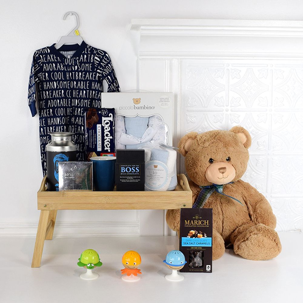 Classic Baby Arrival Gift Basket – how the gift is presented