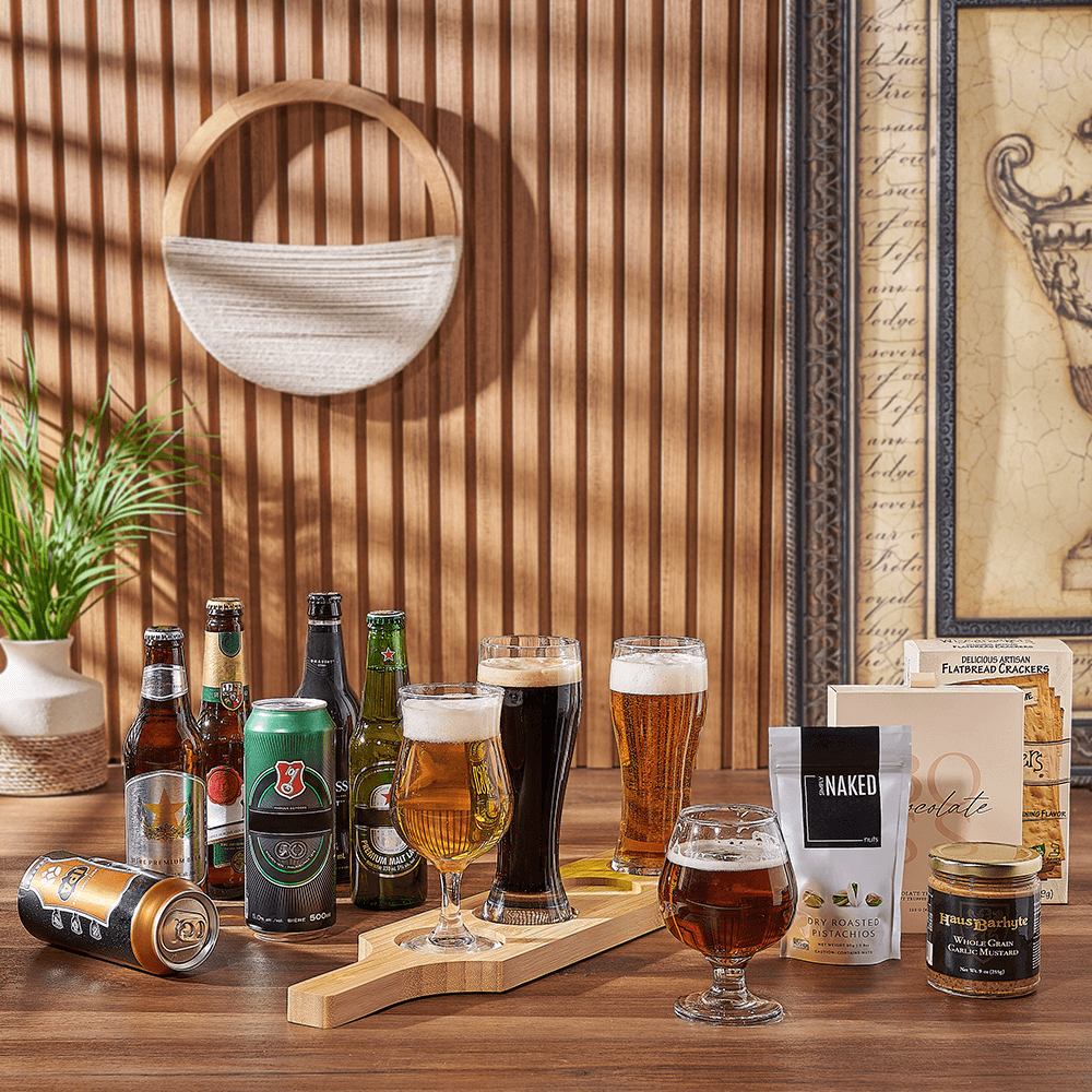 Beer Lover's Flight Basket – how the gift is presented