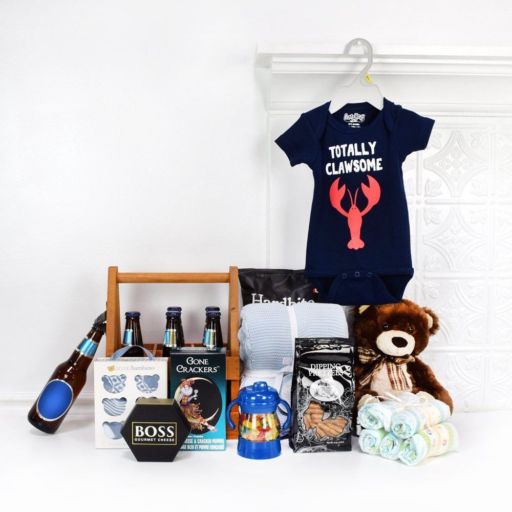 Deluxe Baby Boy Blue Gift Set from Vermont Baskets - Baby Gift Basket - Vermont Delivery