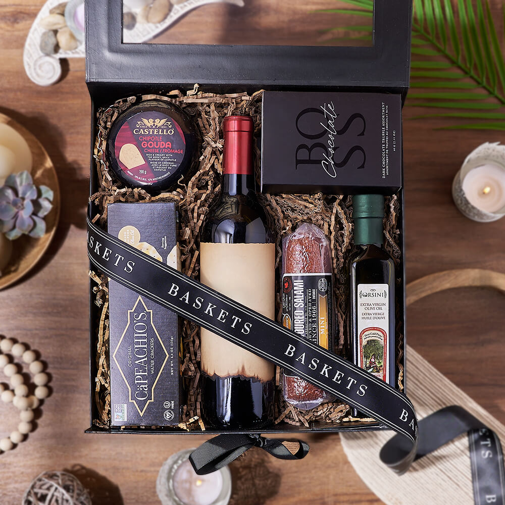 Wine Gift Set with Castello Gouda – how the gift is presented