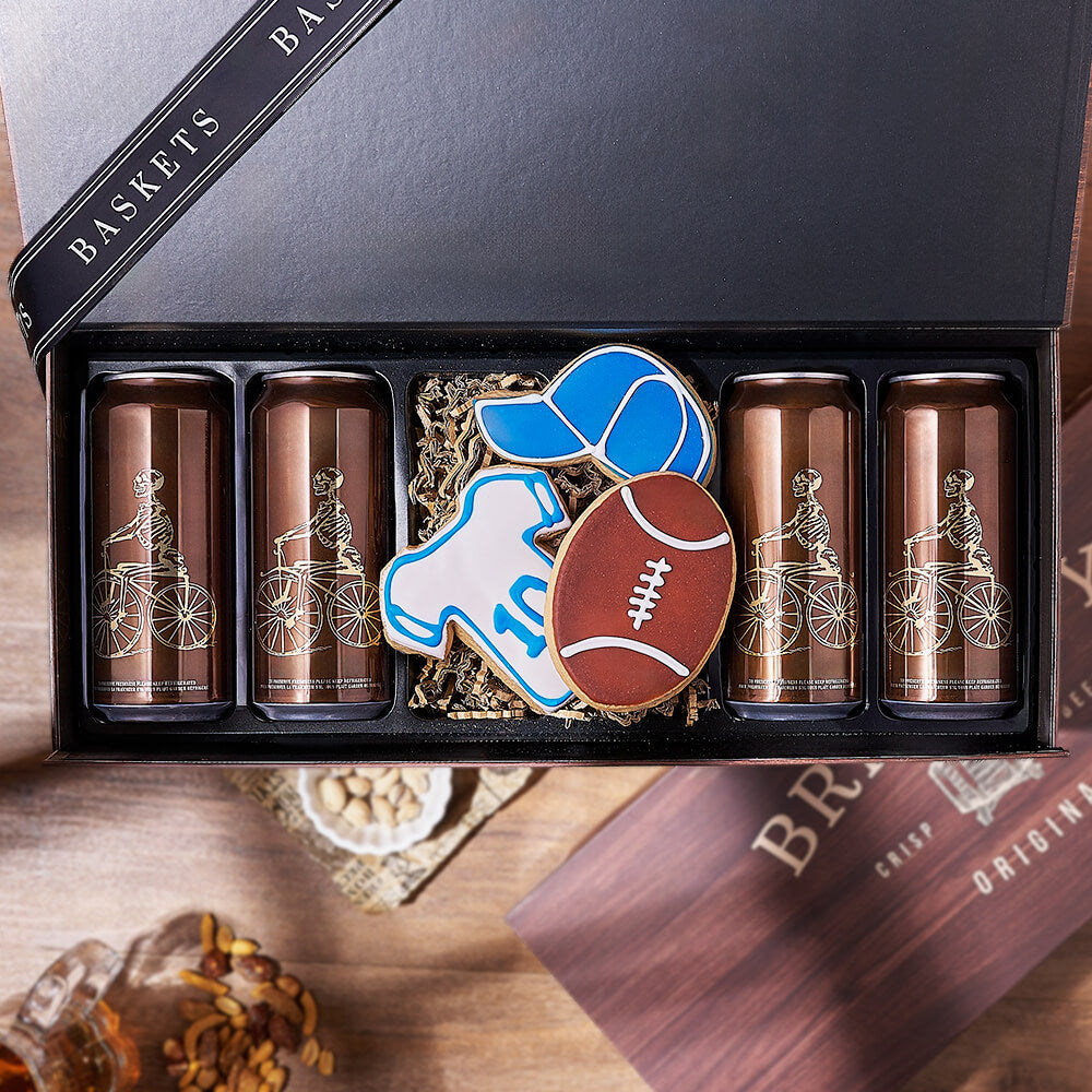 Craft Beer with Sports Cookies Gift – how the gift is presented