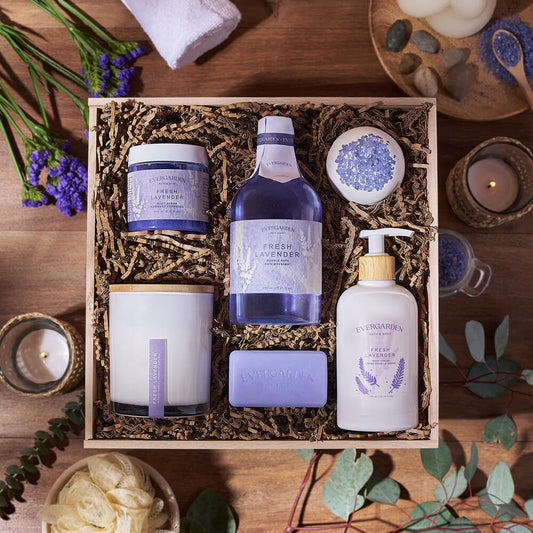 Fresh Lavender Spa Gift Crate, spa gift, spa, bath & body gift, bath & body, mothers day gift, mothers day, Vermont delivery