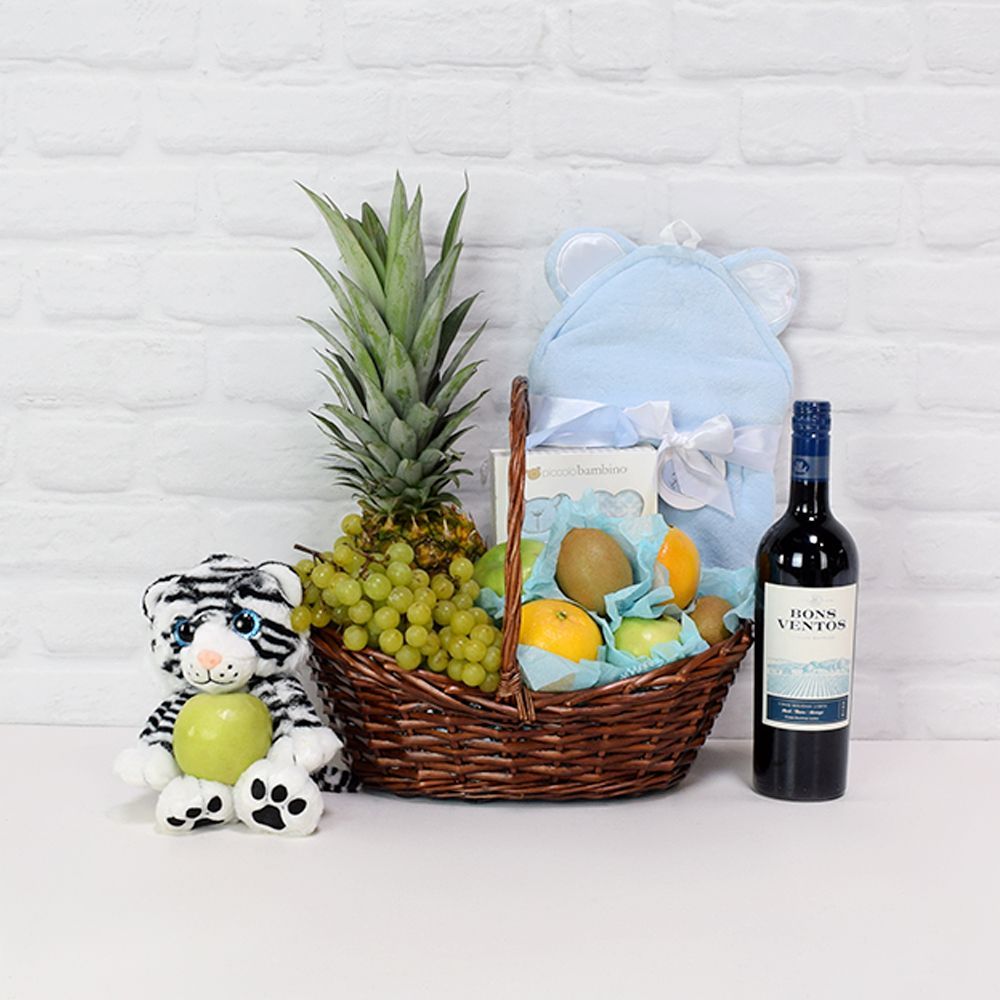 Gourmet Wine and Citrus Basket – how the gift is presented