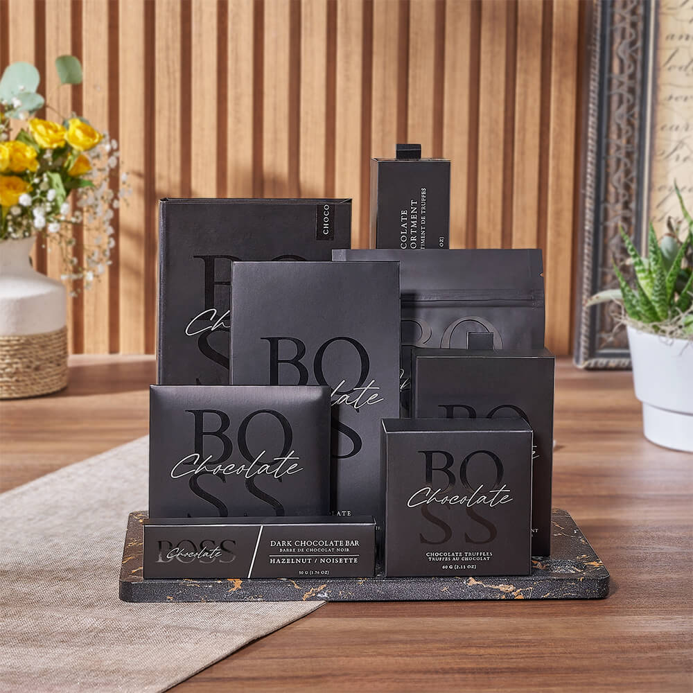 Dark Chocolate and Truffles Gift Box – how the gift is presented